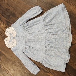 Adorable Floral Peter Pan Collar Girls Dress